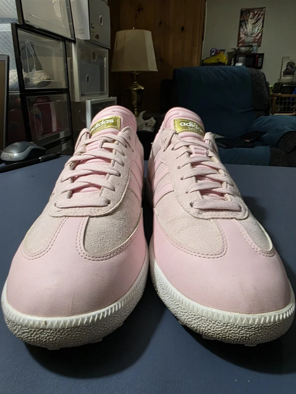 adidas Samba Pink Retro Leather Sneakers Size 12m/13w